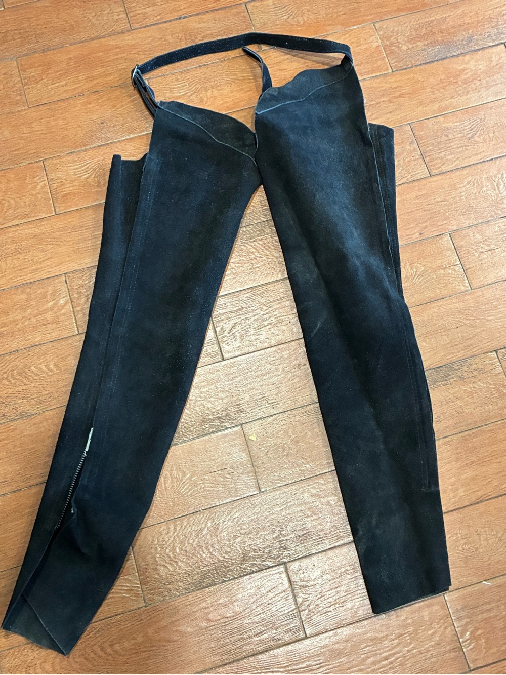Black Suede Western  Chaps, Size Medium
